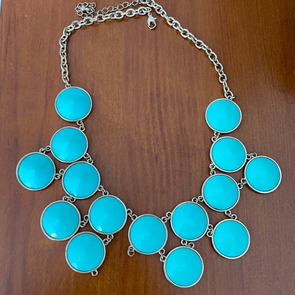 Aqua/teal statement necklace